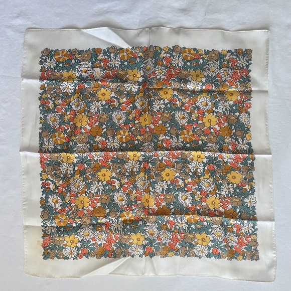 Vintage Liberty of London Silk Scarf - Autumn Floral Print with Original Package - Picture 10 of 14